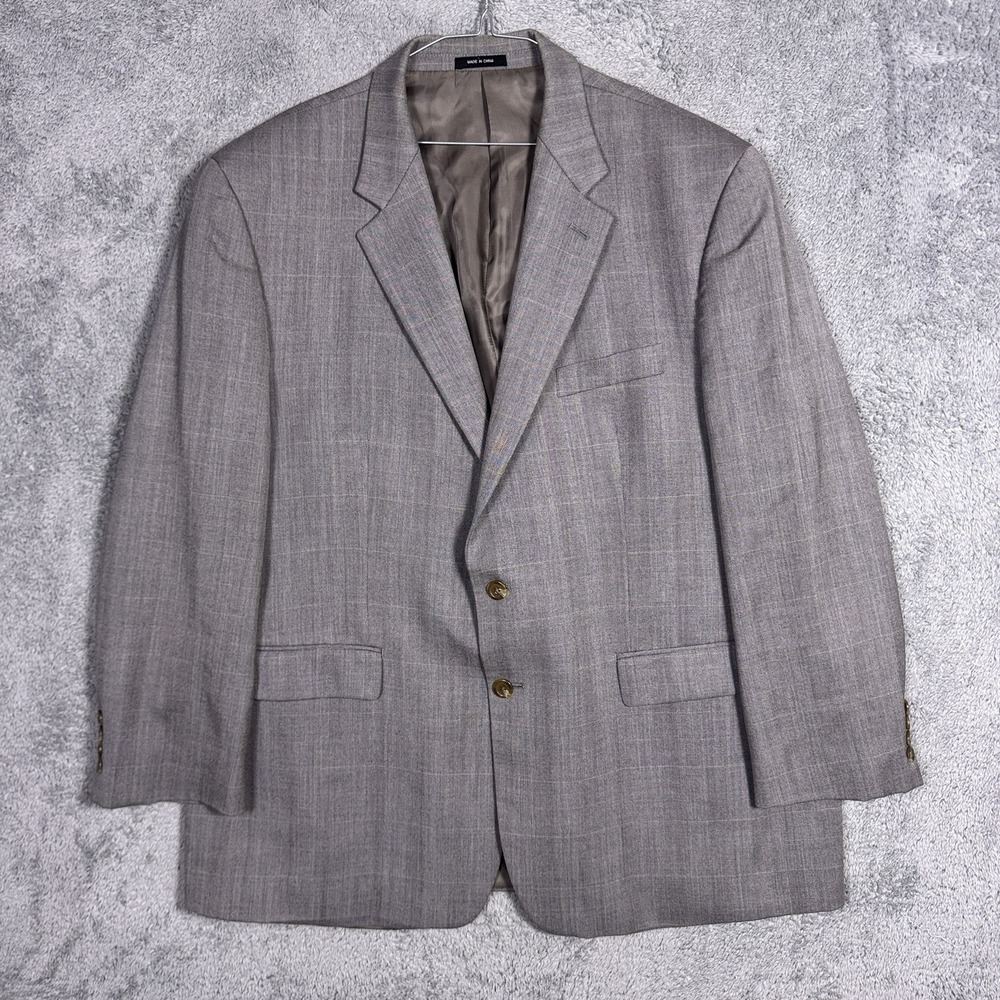 Ralph‎ Lauren Blazer Men 48R Sport Coat Suit Jacket Herringbone Windowpane Wool